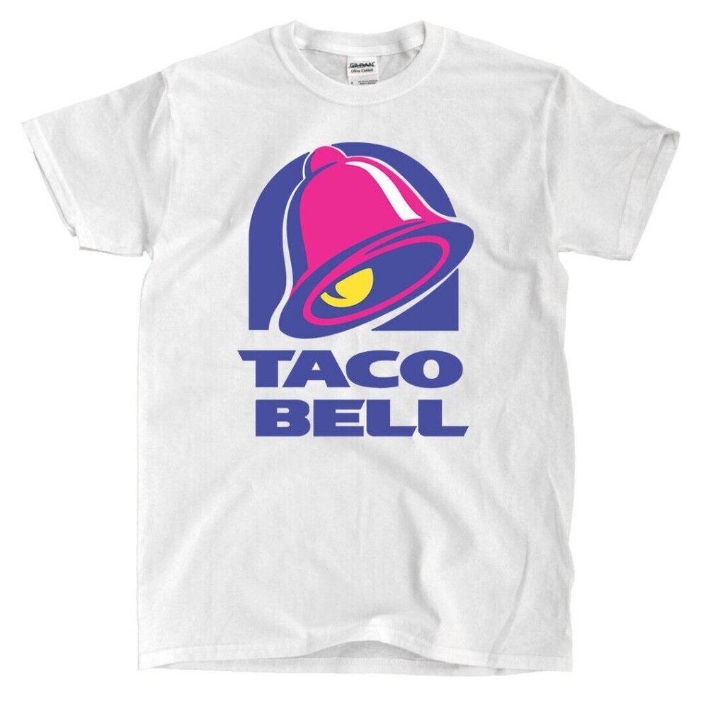 Taco Bell Logo Graphic T-Shirt Fast Food Funny Retro Nostalgic Tee 90